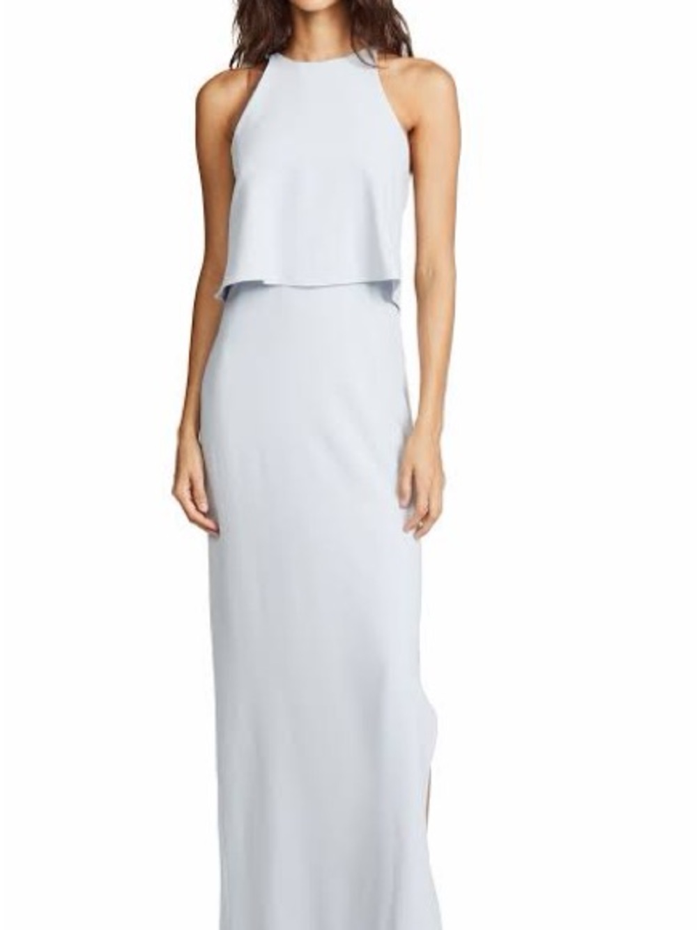 Halston Heritage Powder Blue Halter Maxi Dress